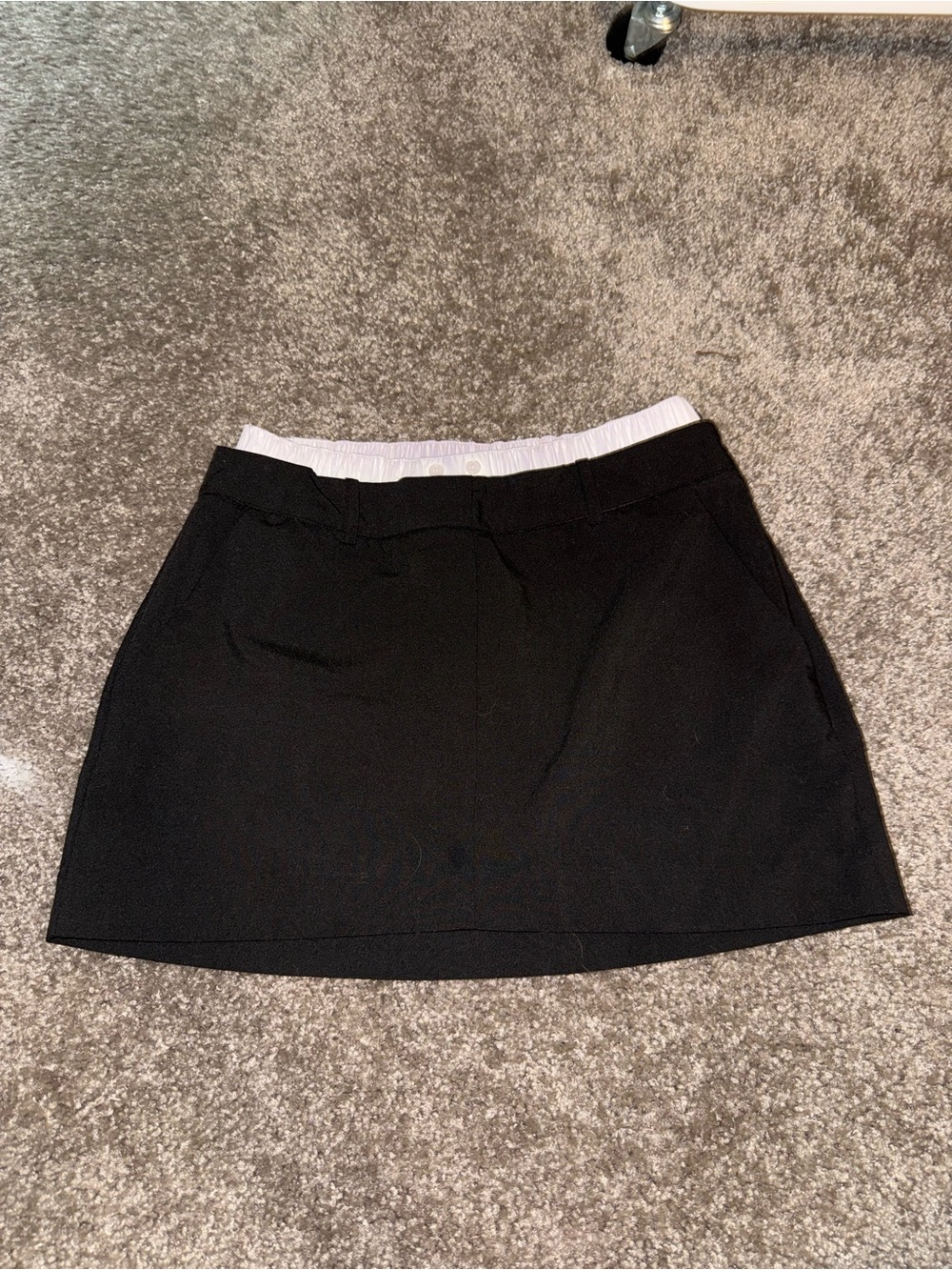 Cotton Candy Black Mini Skirt with White Elastic Waistband